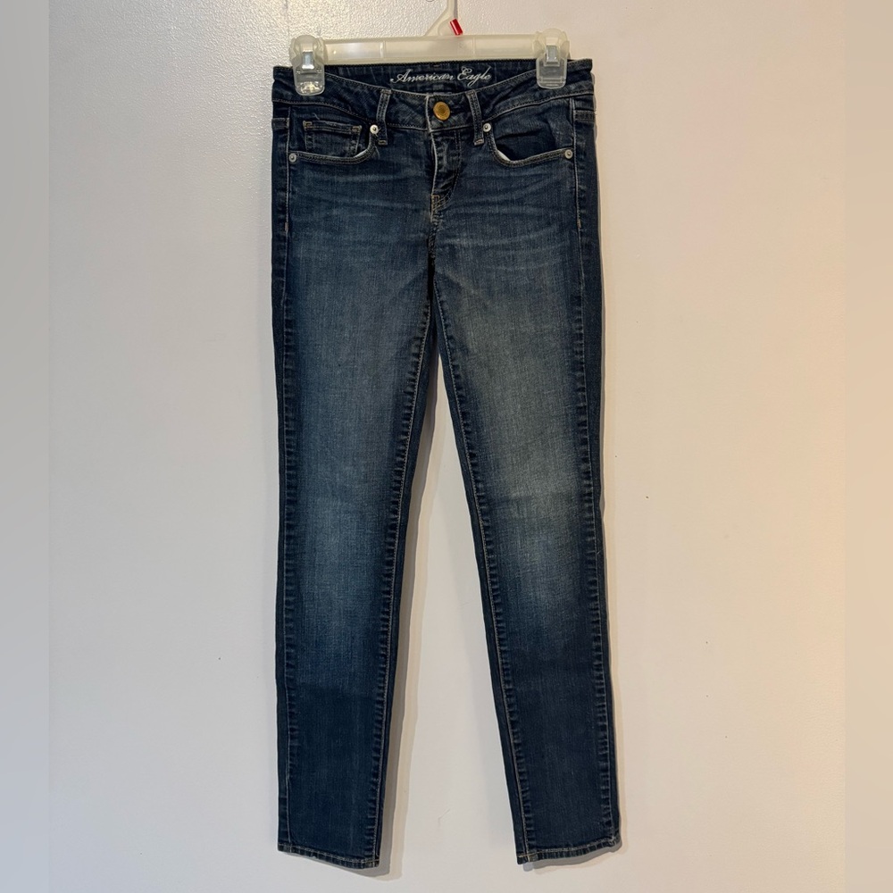 American Eagle Outfitters Women's Dark Blue Skinny Jeans